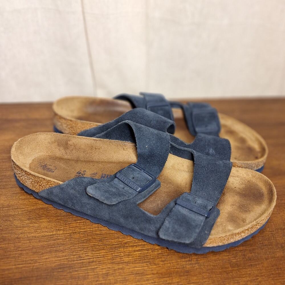 Birkenstock Arizona double strap buckle suede sandals EU 43 mens 10/10.5 slides - Picture 2 of 7